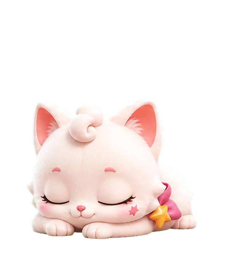 Mewmo curled up asleep